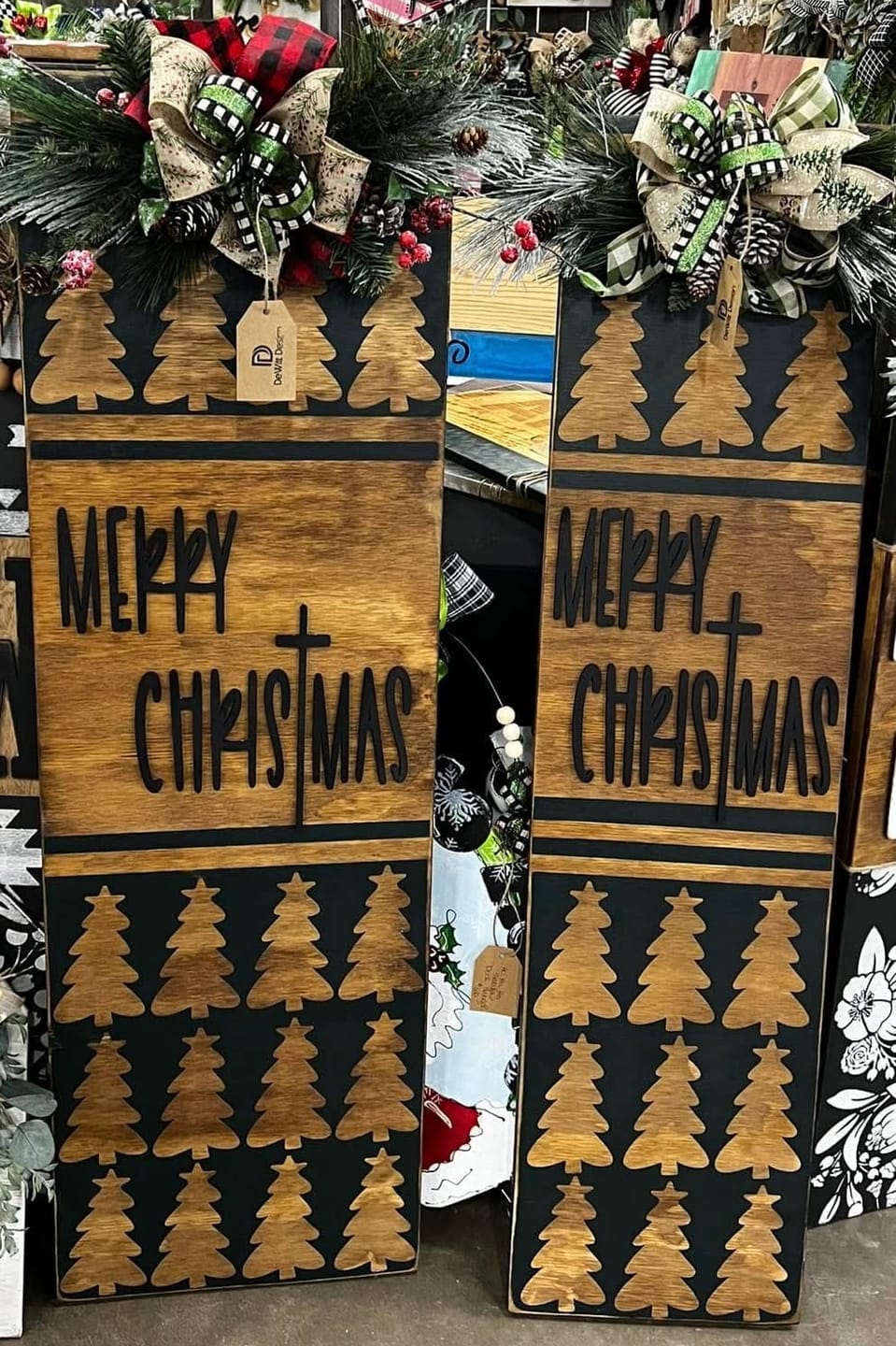 Customer photo review of Merry Christmas w/Cross T - Wood Letters