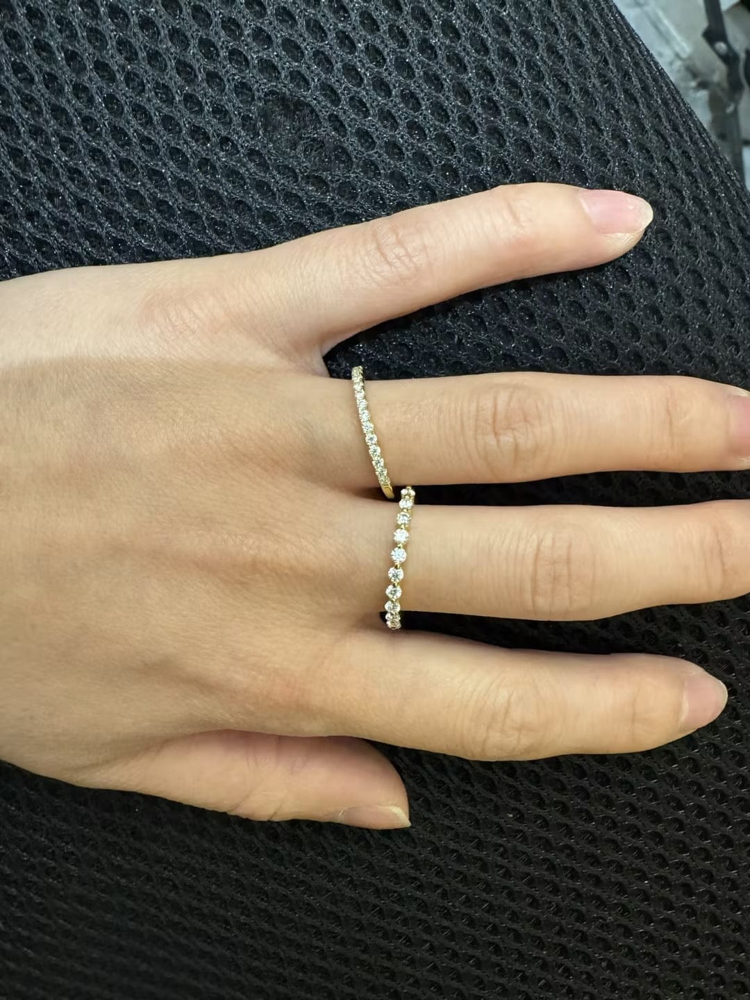 Customer photo review of Rodiffy Moissanite 0.5 Ct Round Cut Yellow Gold Anniversary Ring