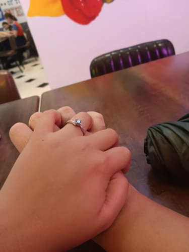 Customer photo review of .50ct Aristi Twisted Engagement Ring