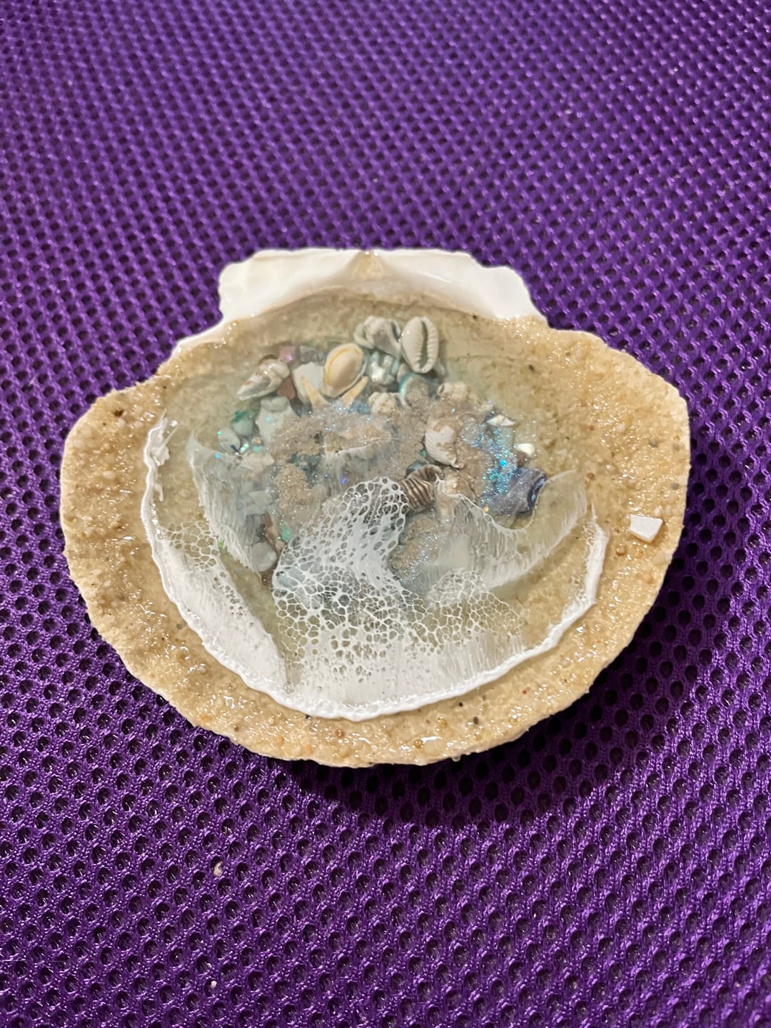 Customer photo review of Half-Shell Ocean Diorama with Cremation Ash