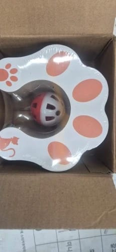 Customer photo review of Magic Cat Scratch Organ Board Cat Toy with Ball Cat Grinding Claw Cat Climbing Frame Kitten Round Corrugated Cat Scratching Toy