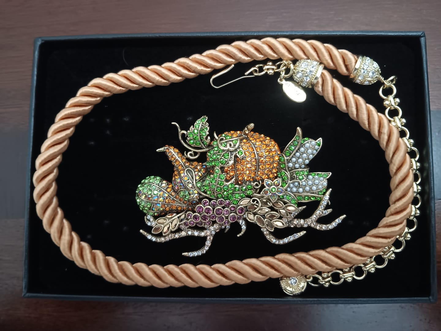 Customer photo review of Heidi Daus® "Bountiful Offering" Crystal Harvest Pin