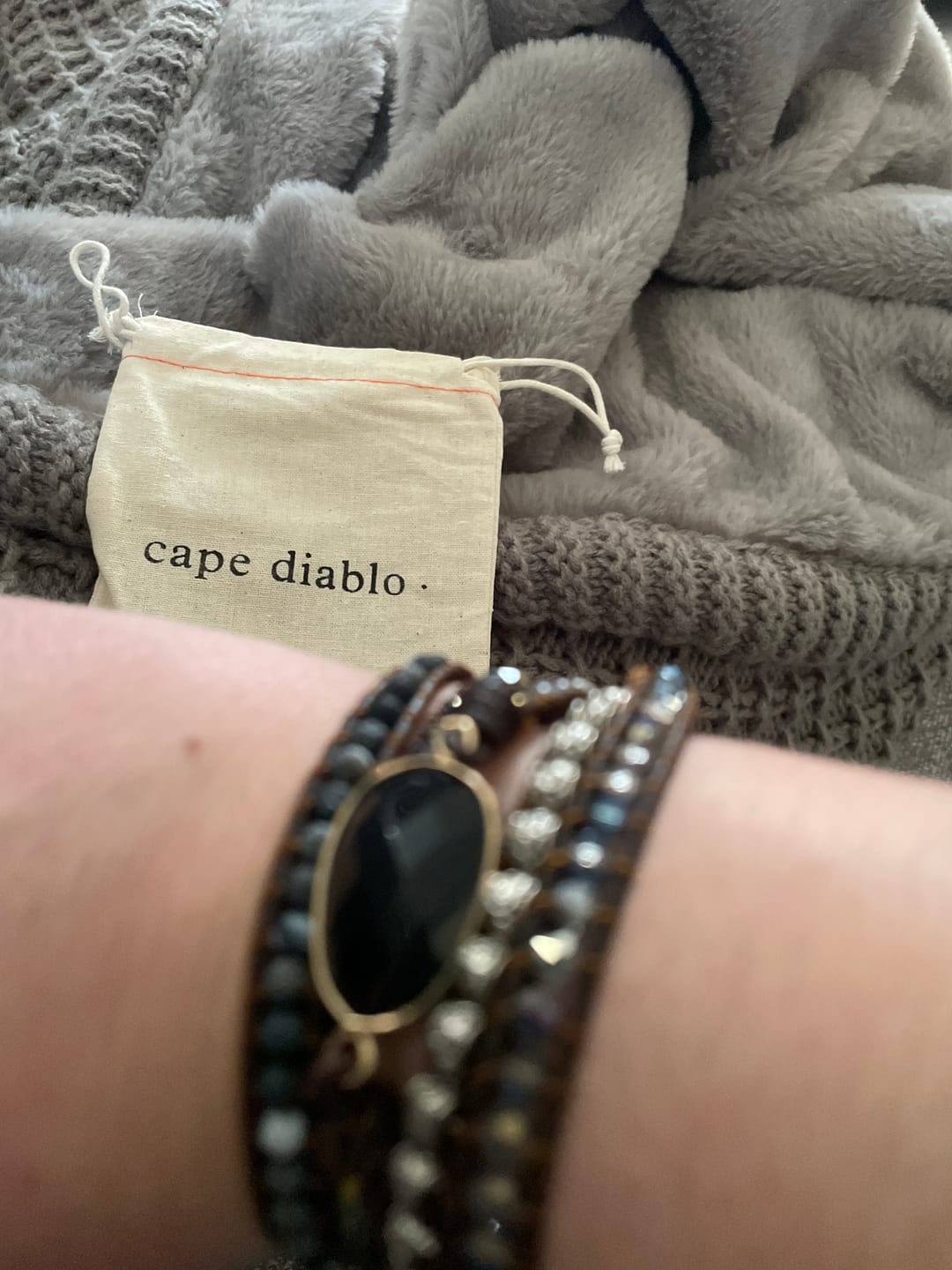 Customer photo review of Onyx Moonlight Protection Wrap Bracelet
