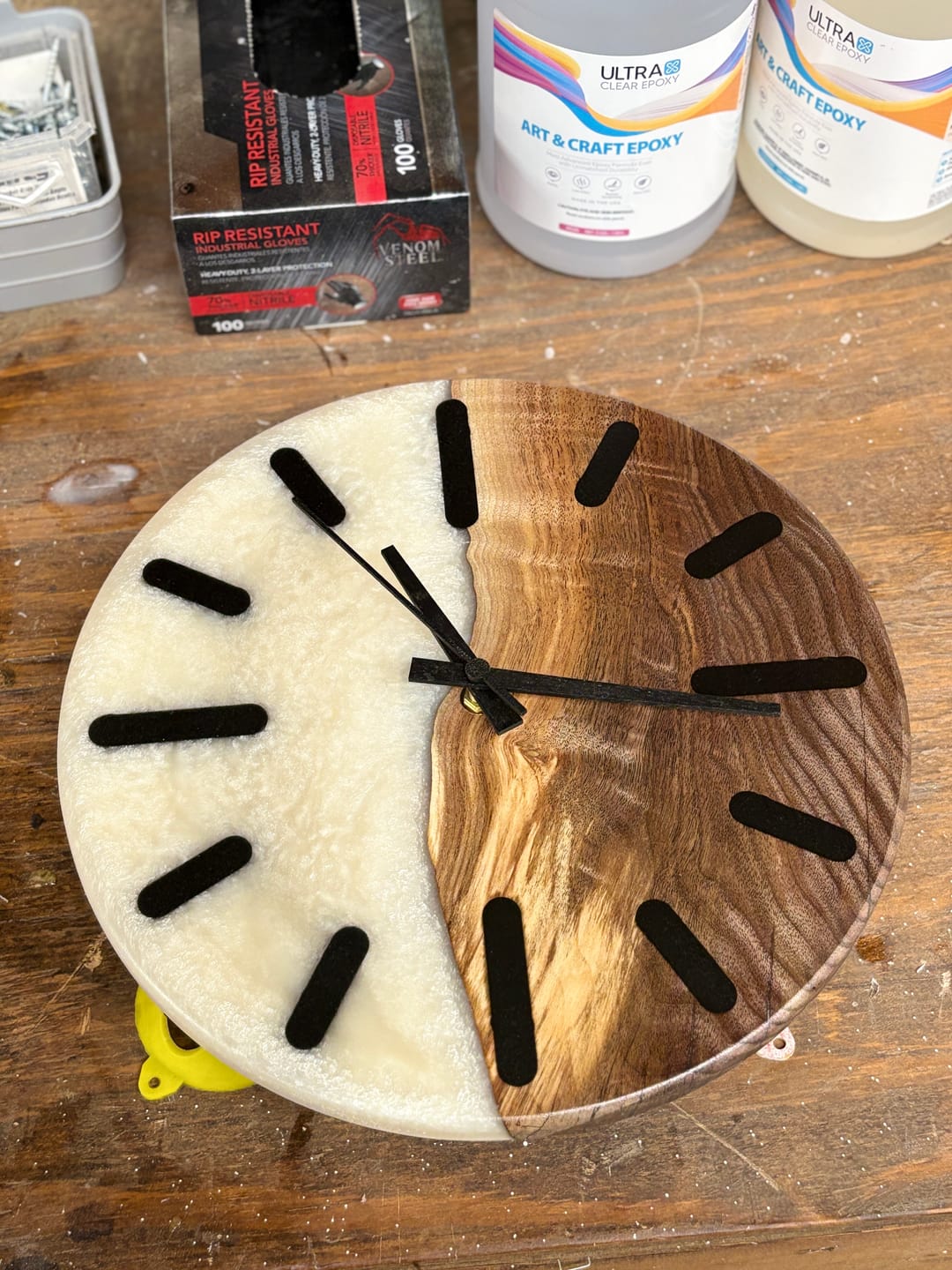 Customer photo review of 12" Circle + Clock Dials Style 2 Acrylic Router Template