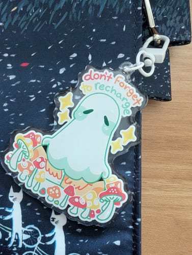 Customer photo review of Recharge Ghost Keychain