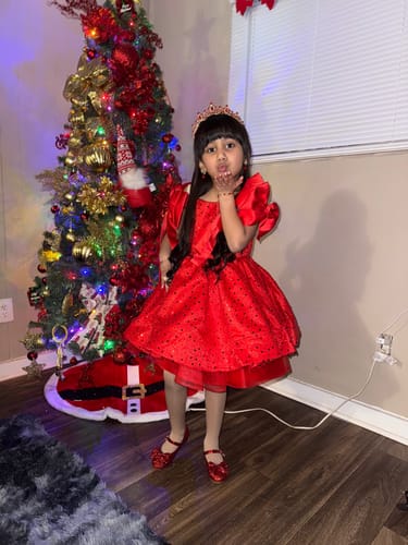 Customer photo review of Cute Christmas Dress Baby Girl Sequins Pageant Dress Toddler Birthday Party Ball Gown