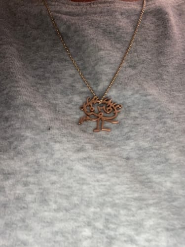 Customer photo review of Persönliche Kinderzeichnung als Halskette oder Anhänger in Gold