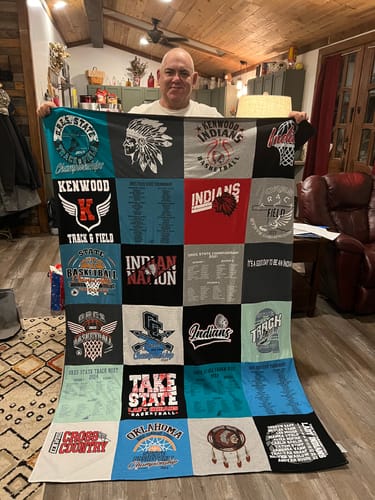 T-shirt quilt featuring kenwood high school, indian nation by Erika from OK