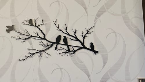 Customer photo review of Décoration murale en métal - Oiseaux sur branche (v2)