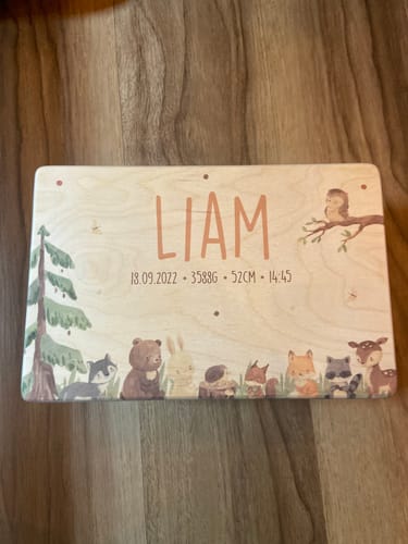 Customer photo review of Personalisierte Erinnerungskiste Waldtiere