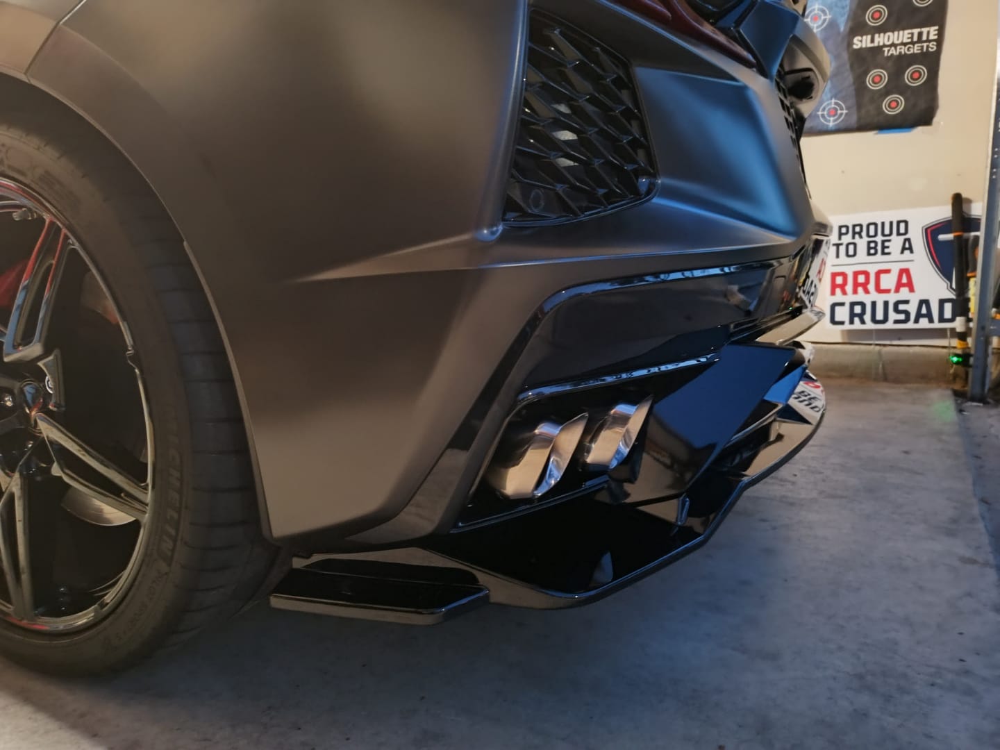Customer photo review of Corvette C8 Rear Bumper Add-On Diffuser Lip