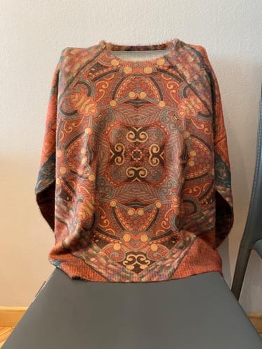Customer photo review of Plus Size Women Vintage Printed O Neck Long Sleeve Sweater