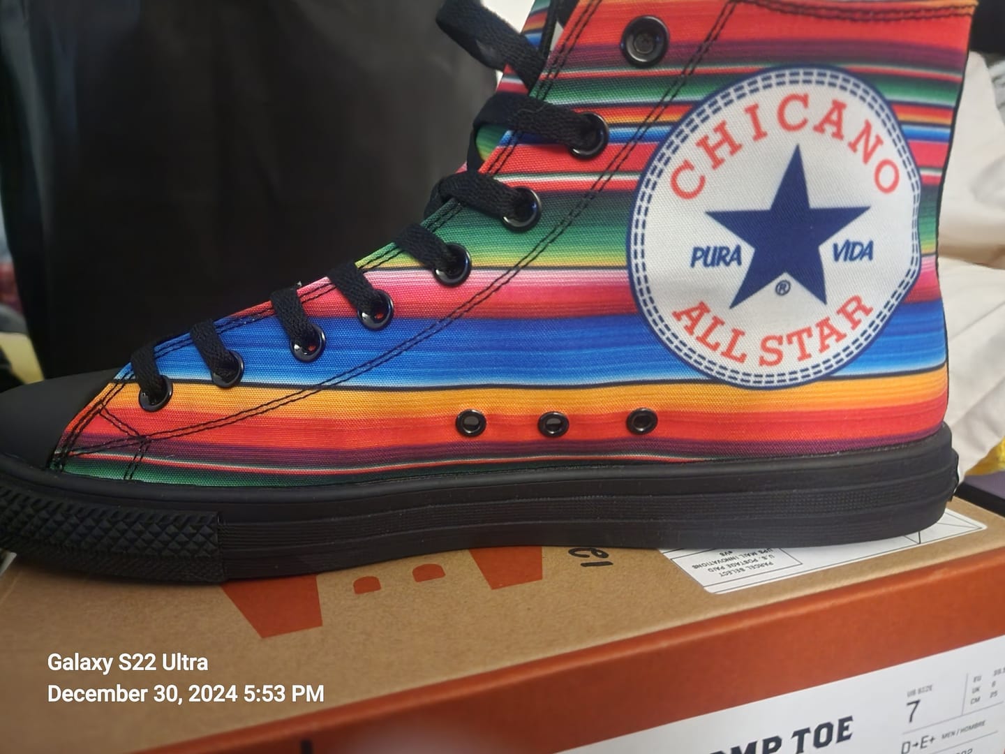 Customer photo review of OG Chicano All Star Serapes ( Black or White Sole )