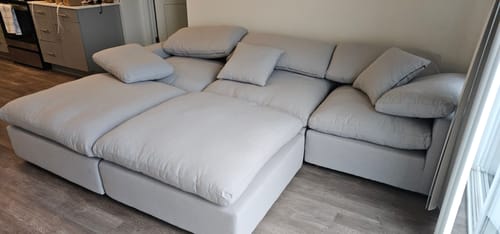 Customer photo review of Cozy Collection Plush Modular 6 Piece Double Ottoman Sectional