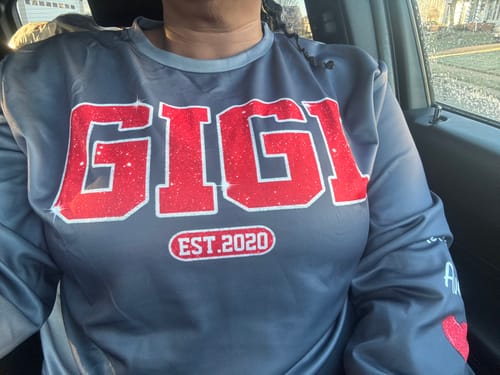 Customer photo review of Personalized Glitter Custom Name Mimi Nana Grandma Est And Kids Sweatshirt