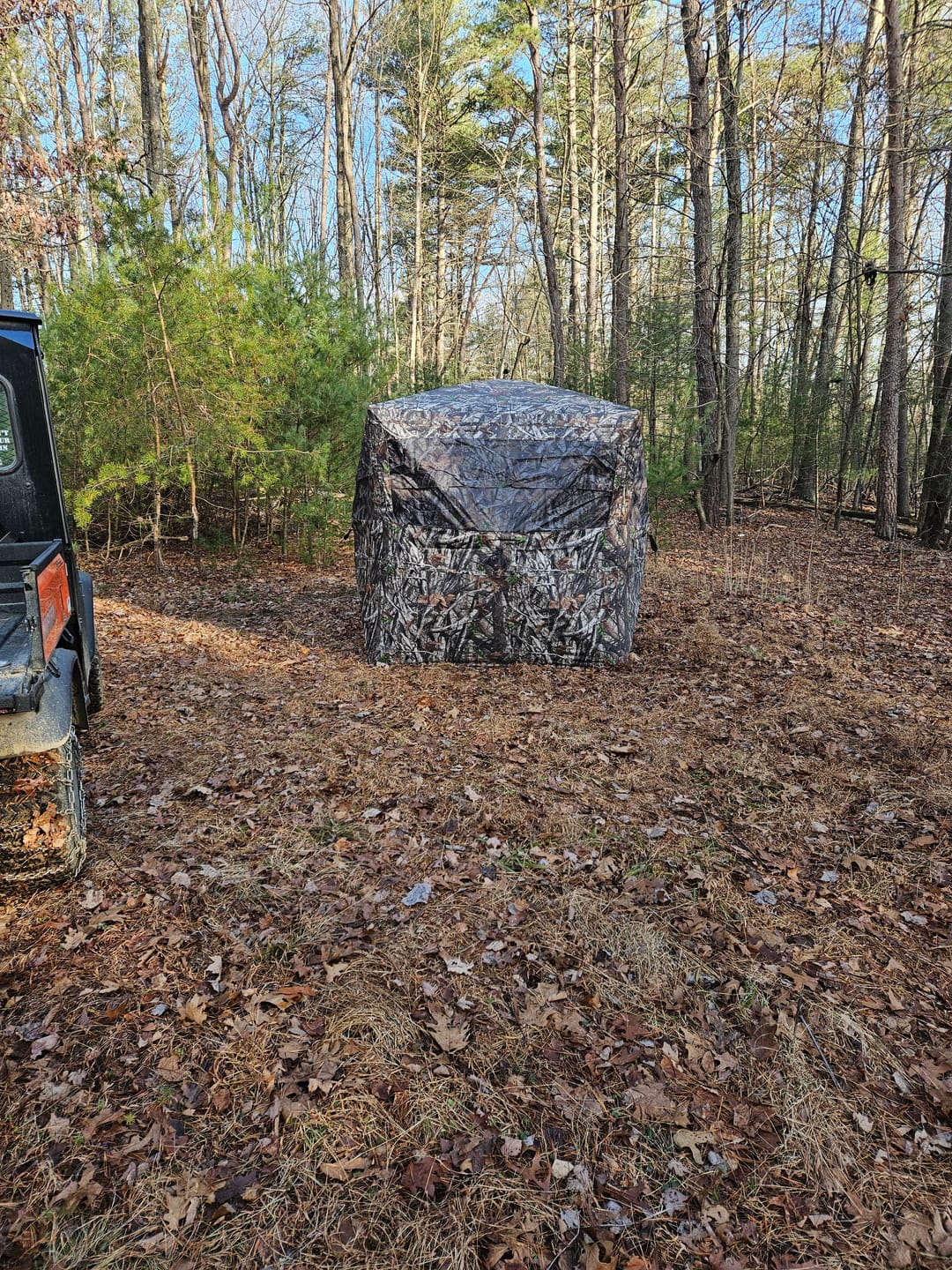 Customer photo review of OptiVue 360° Ultra-HD See-Through Hunting Blind with 90° Full-Access Door