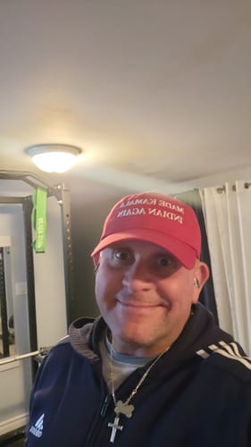 Customer photo review of MADE KAMALA INDIAN AGAIN DAD HAT