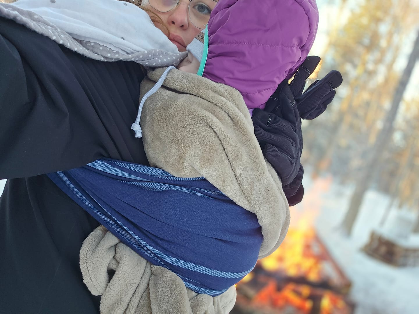 Customer photo review of Écharpe Ajustable Tissée (Ring Sling) | Azur