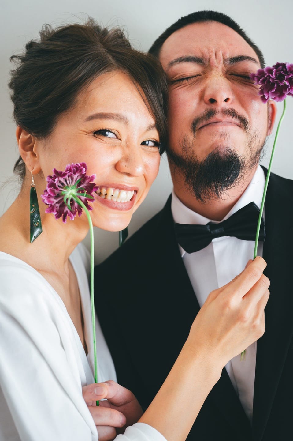 Customer photo review of Genuine NZ Greenstone 7cm Earrings with Koru and Notching
