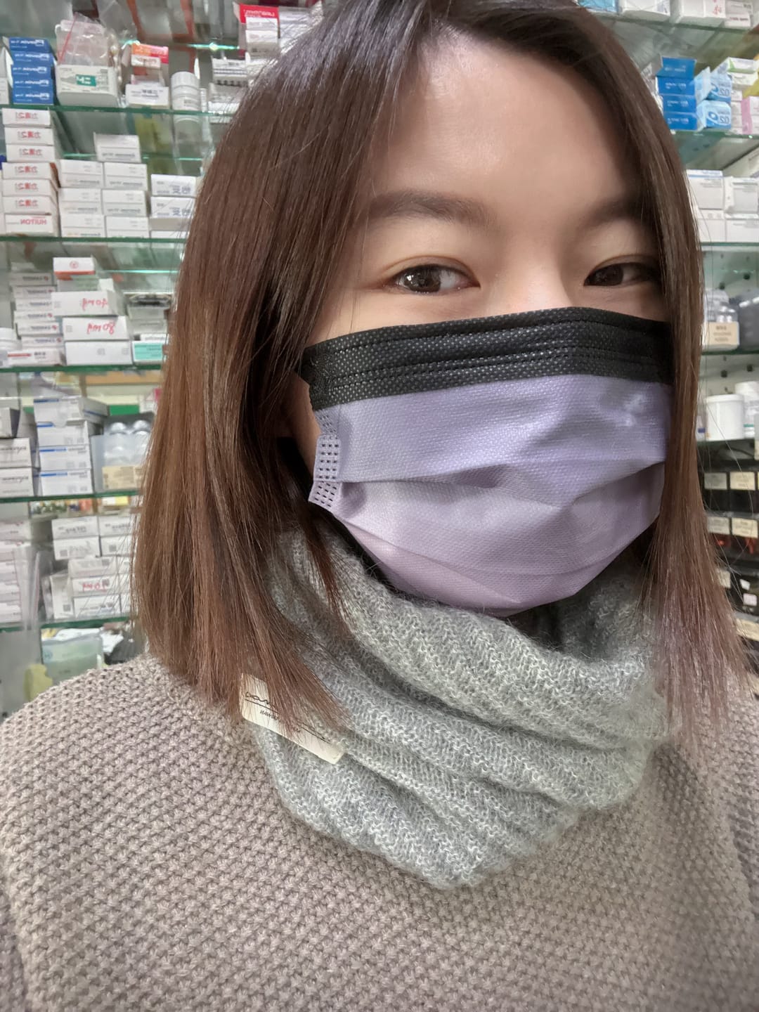 Customer photo review of Apricity Mohair Merino neck warmer 脖圍 （珍珠灰）