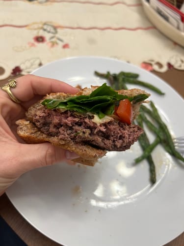 Customer photo review of Burger Patties (4 Pack)