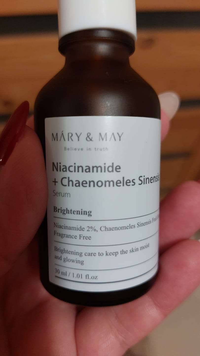 Customer photo review of Balinošs serums ar aivas ekstraktu Mary&May Niacinamide + Chaenomeles Sinensis Serum