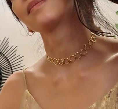 Customer photo review of CHOCKER LILIAN BAÑADO EN ORO + ARGOLLAS DE REGALO