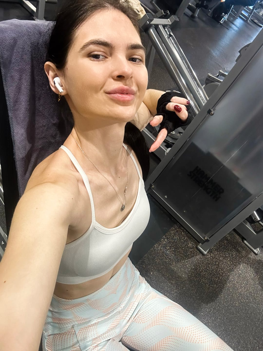 Customer photo review of Light Blue & Apricot Wave Leggings with Pockets