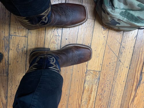 Customer photo review of RUSTIC BROWN ELEPHANT | MEN SQUARE TOE COWBOY BOOTS RUBBER