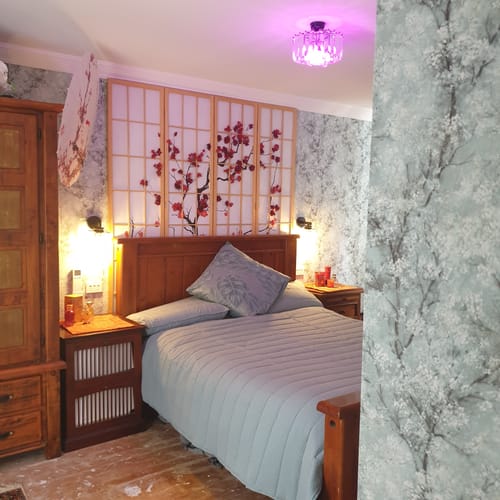 Customer photo review of Cherry Blossoms Spring Wallpaper - Soft Turquoise