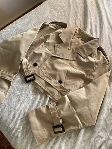 Customer photo review of Blair Cropped Trenchcoat