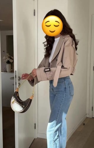 Customer photo review of Blair Cropped Trenchcoat
