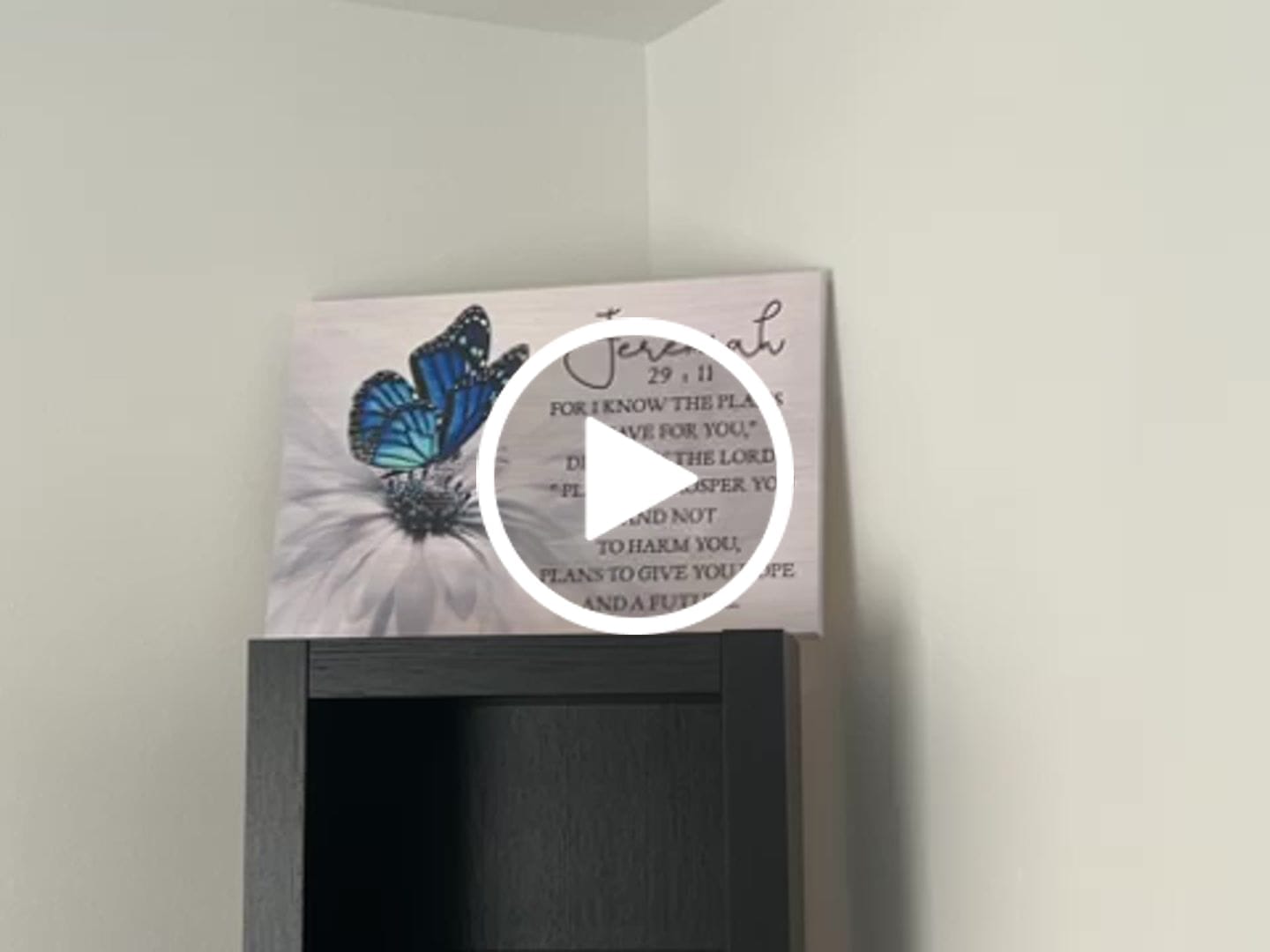 Customer video review of For I Know The Plans I Have For You Jeremiah 29:11 Butterfly Wall Art Canvas