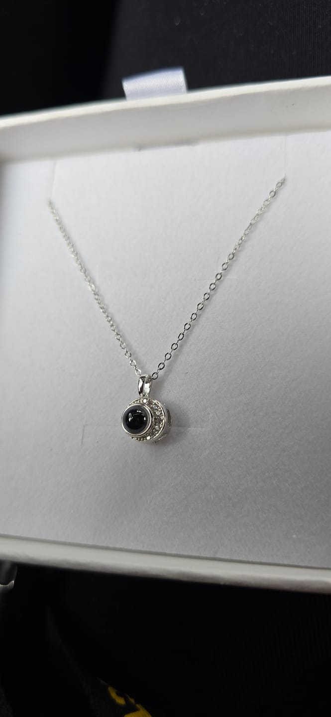 Customer photo review of Moonlight Photo Necklace