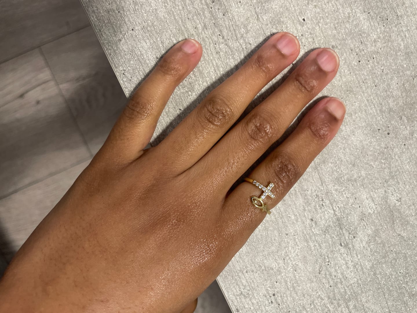 Customer photo review of God Jesus Fish And Cross Ring