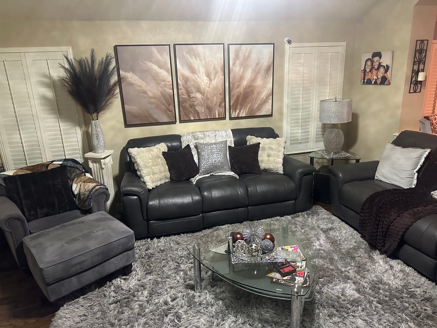 Customer photo review of Pampas Grass Canvas Wall Art - Elegant Neutral Decor for Living Room, Boho Minimalist Artwork, Ready to Hang