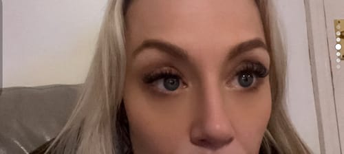 Customer photo review of Feathered Pre-Glued Lashes