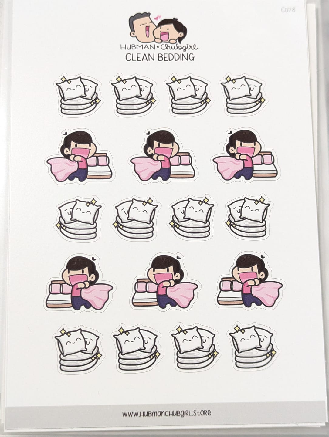 Customer photo review of Clean Bedding Planner Stickers