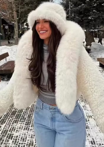 Customer photo review of Henna Faux Fur Jacket