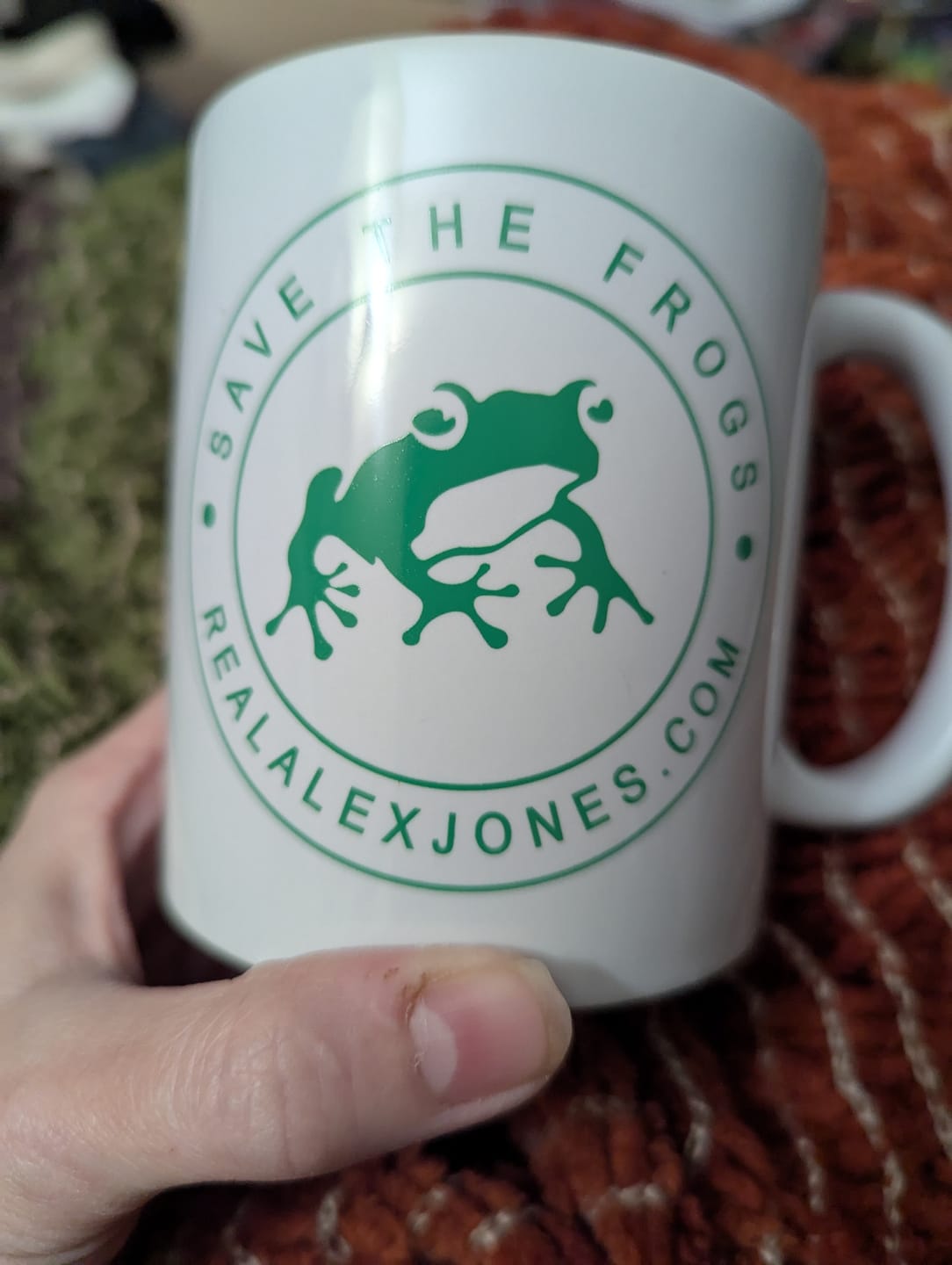 Customer photo review of Save The Frogs Coffee Mug