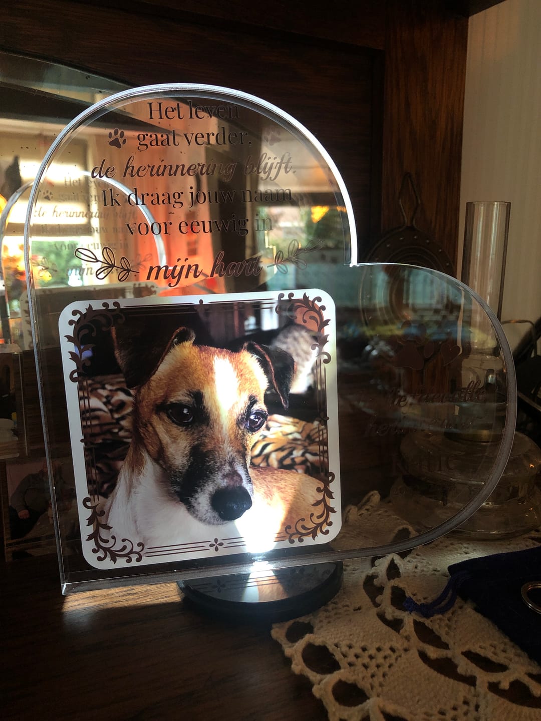 Customer photo review of De herinnering blijft - Gepersonaliseerd glazen hart