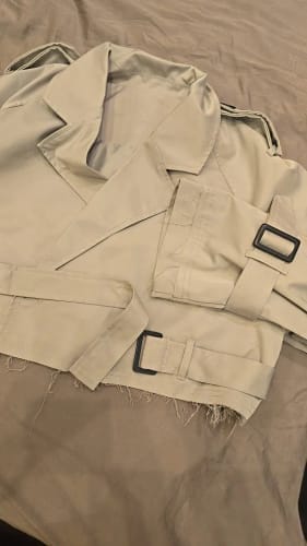 Customer photo review of Blair Cropped Trenchcoat