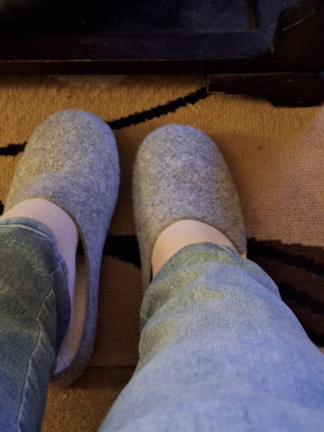 Customer photo review of Grey/Yellow The Good Slippers