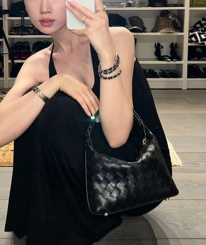 Customer photo review of Mica Mini Woven Bag