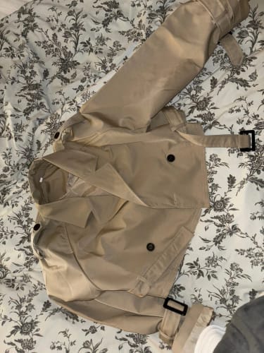Customer photo review of Blair Cropped Trenchcoat