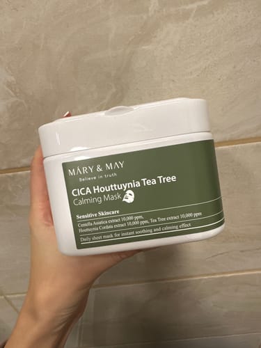 Renata M. review of MARY&MAY CICA Houttuynia Tea Tree Calming Mask 30pc lakštinės veido kaukės image 1 out of 1