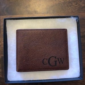 Customer photo review of Personalized Leather Wallet with Monogram or Handwriting