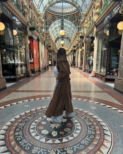 Customer photo review of Molly faux suede Trenchcoat