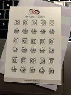 Customer photo review of Tiny Icons - Laundry Planner Stickers