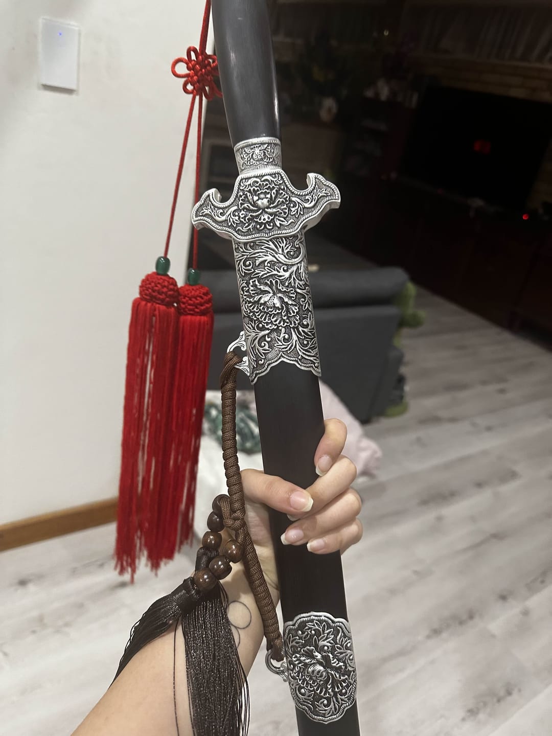 Customer photo review of The Shiruba pionisodo Handmade Chinese Sword Pattern Steel